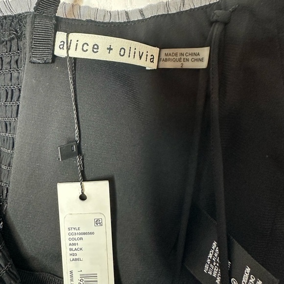 NWT Alice + Olivia Deena Pleated Maxi Dress with Hot Pants‎ Size 2 Black - Picture 8 of 16